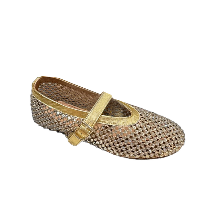 VIANN Diamante Flat Ballet Shoes