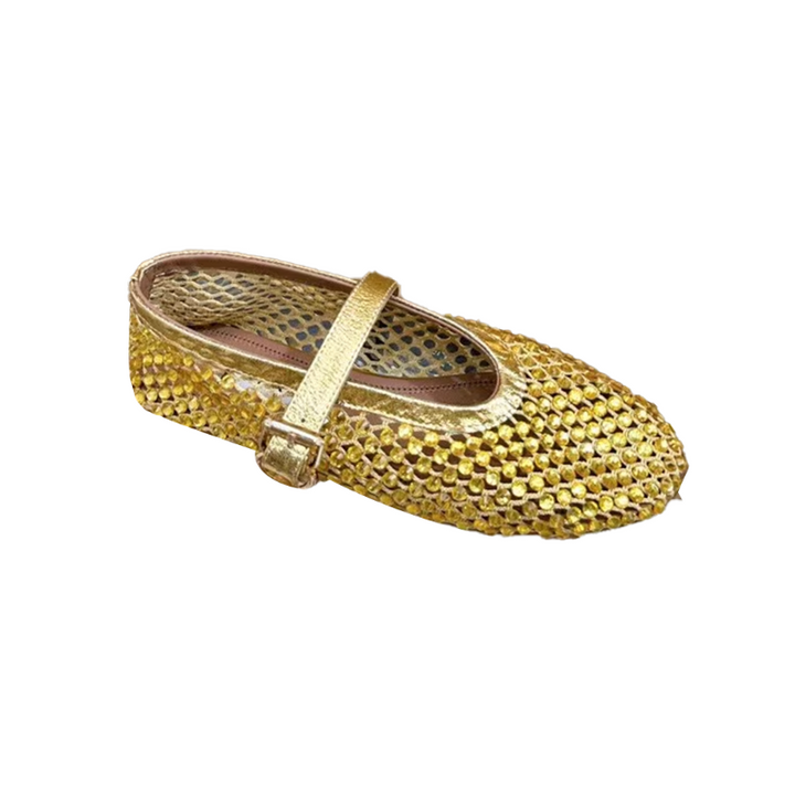 VIANN Diamante Flat Ballet Shoes