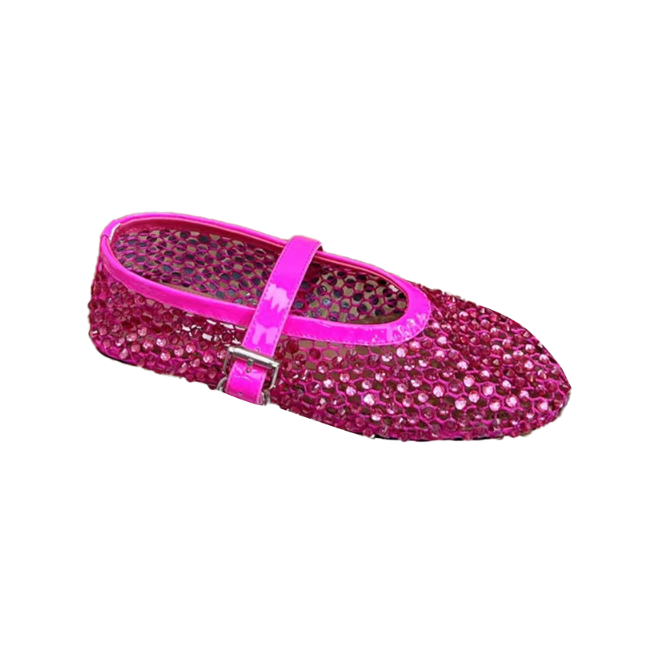 VIANN Diamante Flat Ballet Shoes