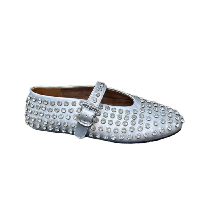 VIANN Diamante Flat Ballet Shoes