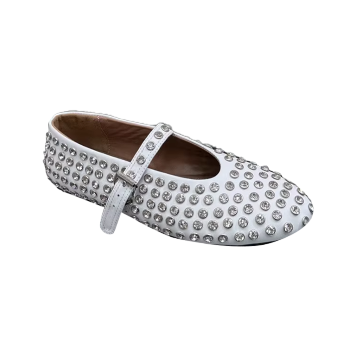 VIANN Diamante Flat Ballet Shoes