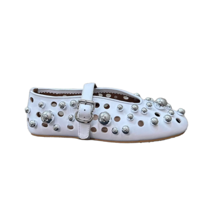 VIANN Metal Ball Flat Ballet Shoes