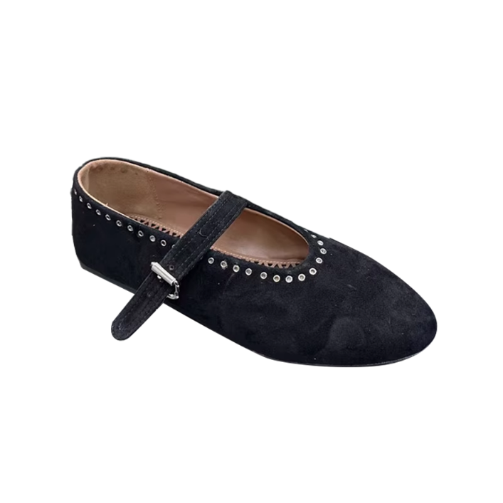 VIANN Studded Flat Ballet Shoes