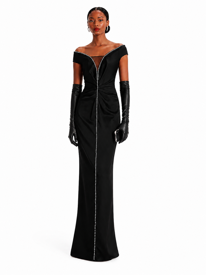 VIELS Diamante Evening Dress Gown