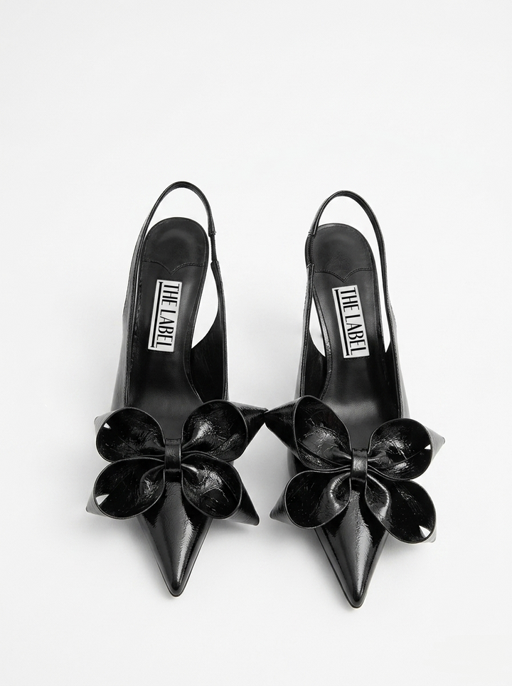 VINUE BOW SLINGBACK MID HEEL SANDALS