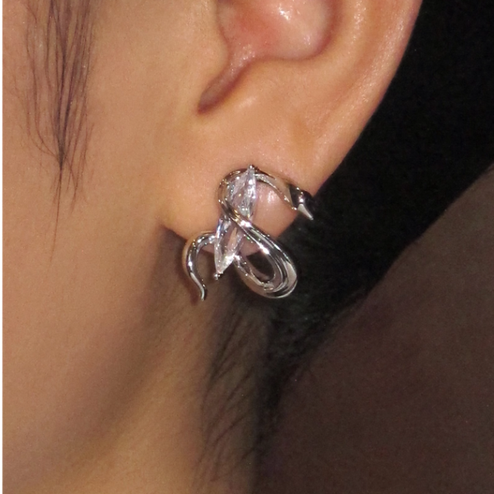 VOCLE Diamante Snake Earrings - Pair