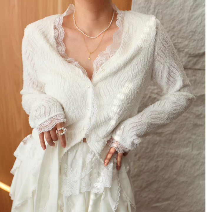 VODAI Lace Knitwear Cardigan