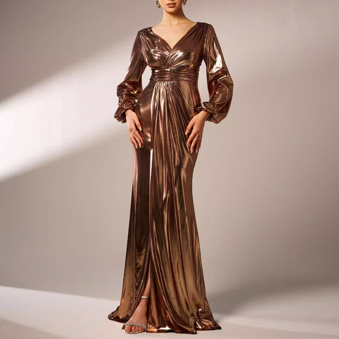 VOHIK Slip Maxi Evening Dress Gown