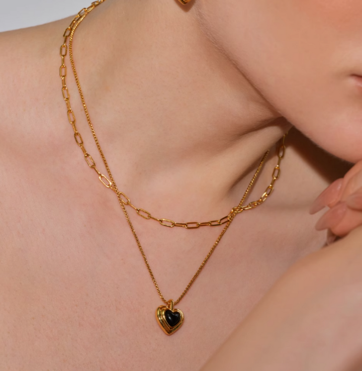 VOKEI Heart Double Layers Necklace
