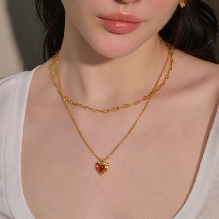 VOKEI Heart Double Layers Necklace