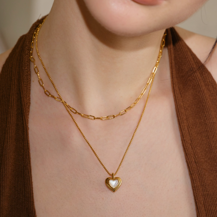 VOKEI Heart Double Layers Necklace
