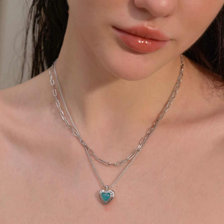 VOKEI Heart Double Layers Necklace