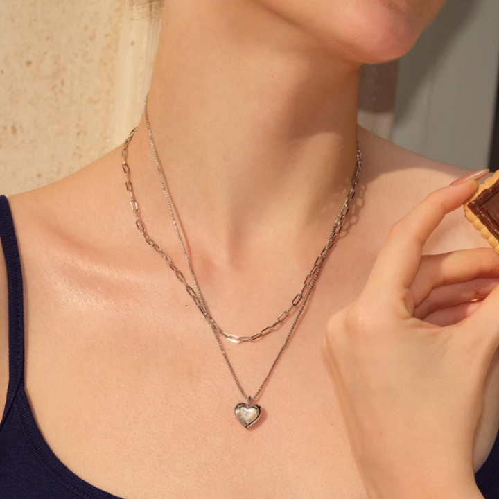 VOKEI Heart Double Layers Necklace