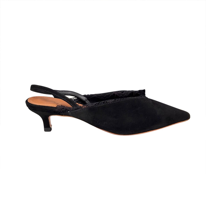 VOLTE Lace Embellished Kitten Heel Sandals