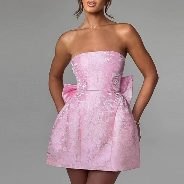 VONKI Tube Mini Evening Dress Gown