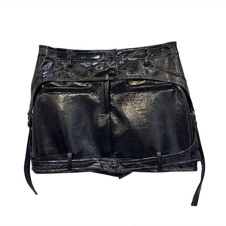 VOTBE Leather Mini Skirt