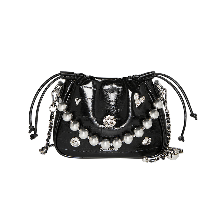 SEBRI Diamante And Pearl Cross Body Bag