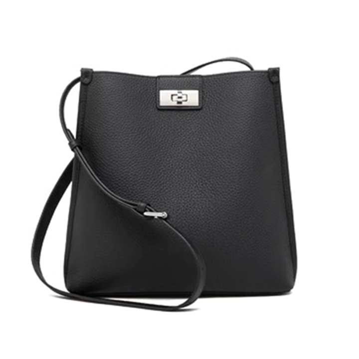 VUDYA Metal Lock Bucket Bag