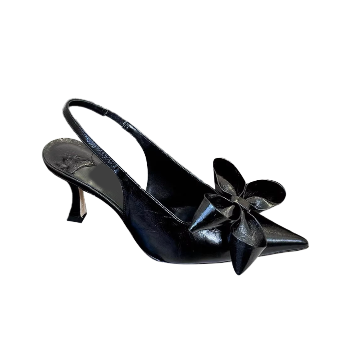 VUIEK Bow Kitten Heel Sandals