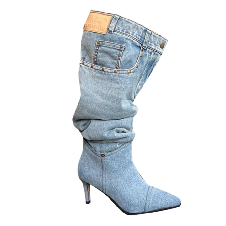 VUKEM Denim Knee High Boots