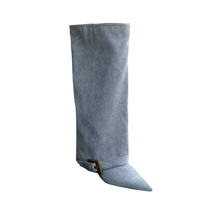 VUXIC Buckled Knee High Boots