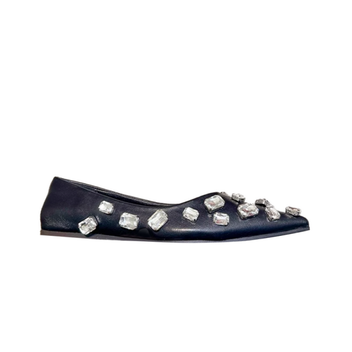 WEJRI Diamante Flat Ballet Shoes