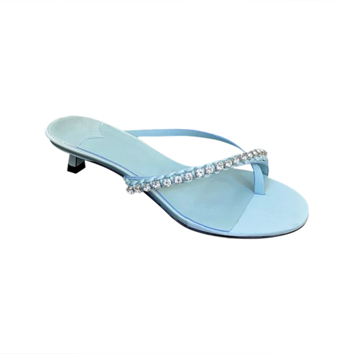 XETRO Diamante Kitten Heel Sandals