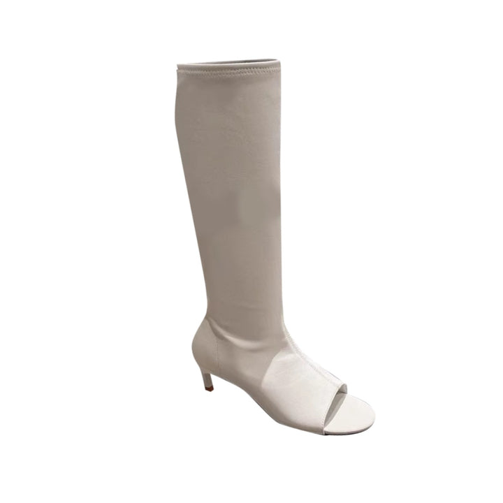 YANUI Kitten Heel Knee High Summer Boots