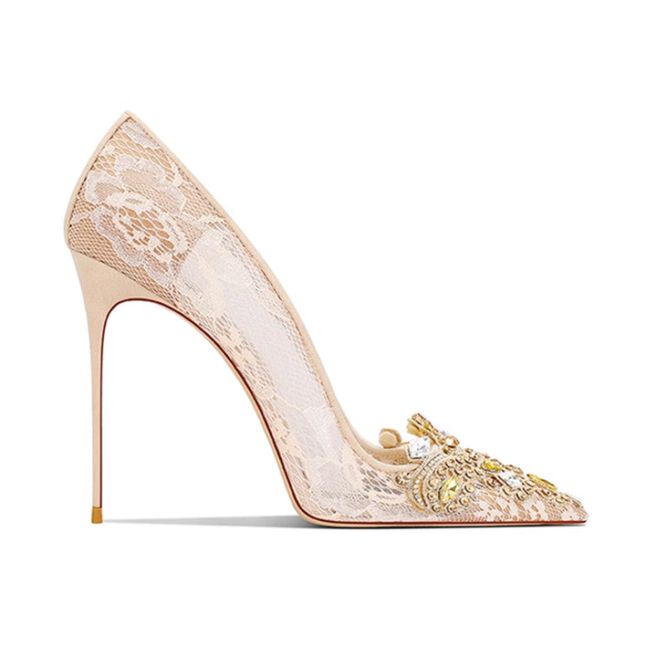 ZABOU Diamante Flower High Heel Sandals - 10cm