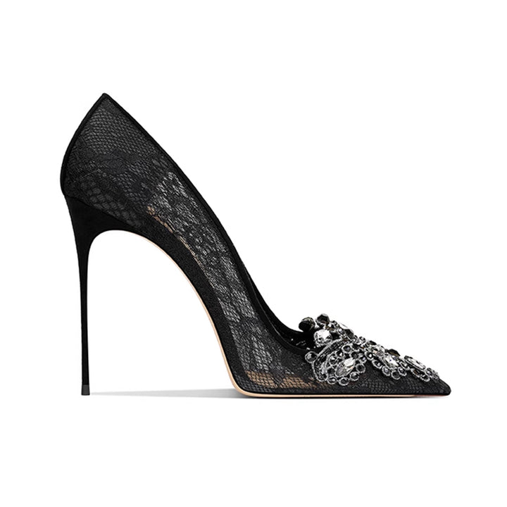 ZABOU Diamante Flower High Heel Sandals - 10cm