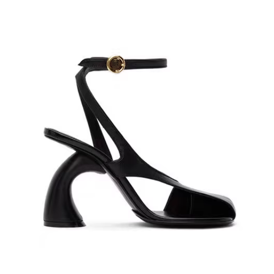 ZACIE Ankle Strap Curved Heel Sandals