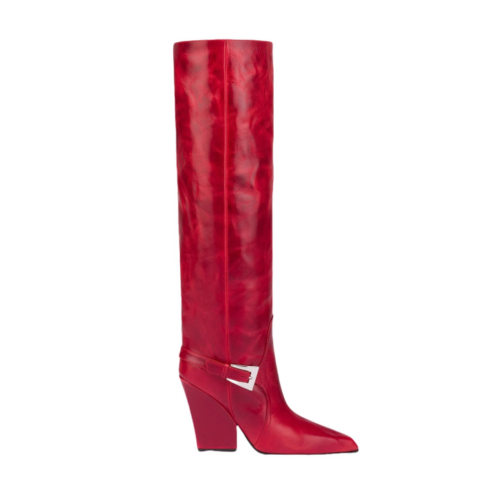 ZAVOR Buckled Block Heel Knee High Boots