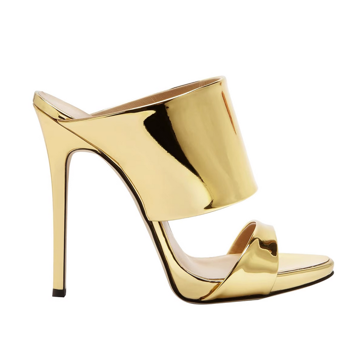 ZAVRU Patent Leather Mules Sandals