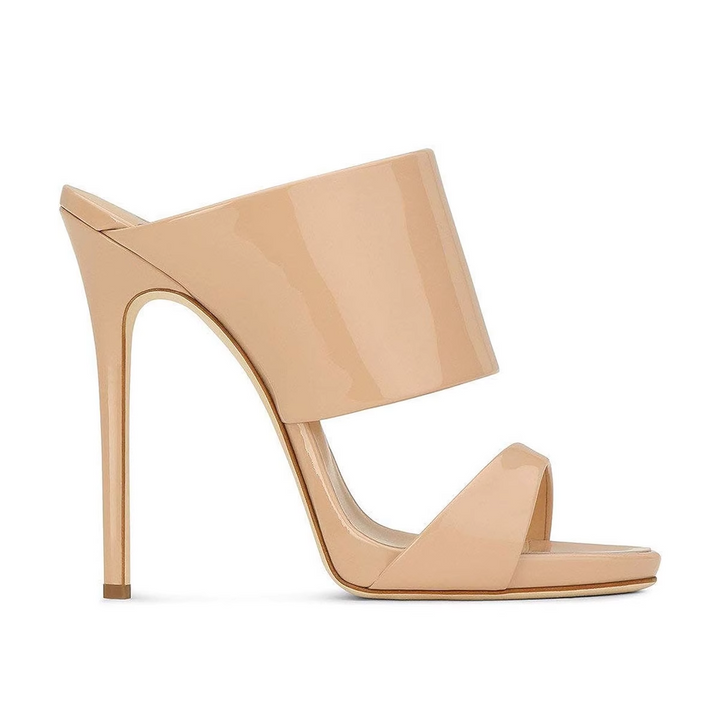 ZAVRU Patent Leather Mules Sandals