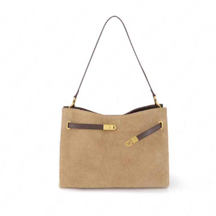 ZECAR Metal Lock Oversized Tote Bag