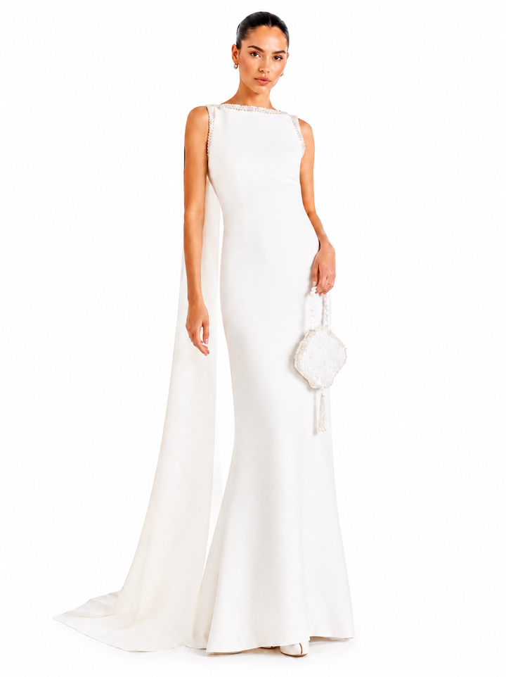 ZEOVI Beaded Maxi Evening Dress Gown
