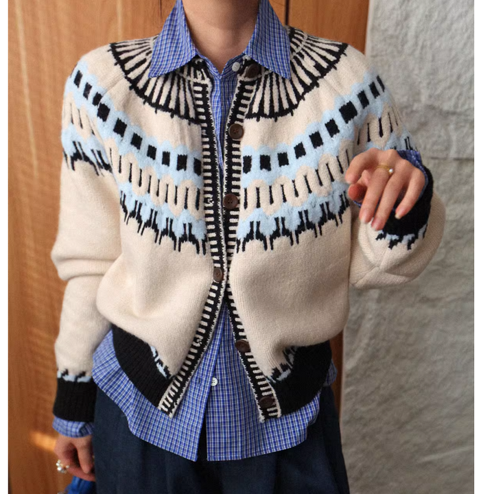 ZIACH Printed Knitwear Cardigan