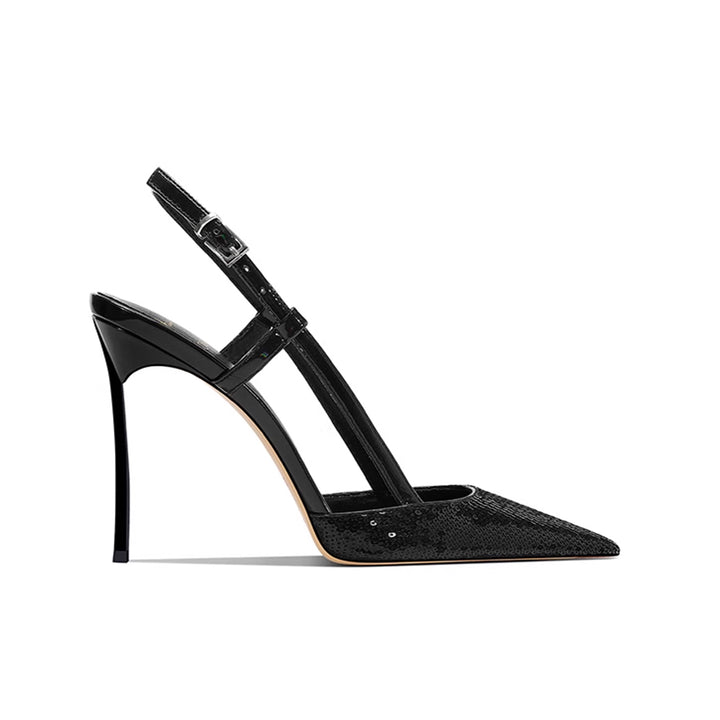 ZUBAI Sequinned Mid Heel Sandals - 8cm