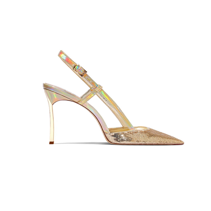 ZUBAI Sequinned Mid Heel Sandals - 6cm