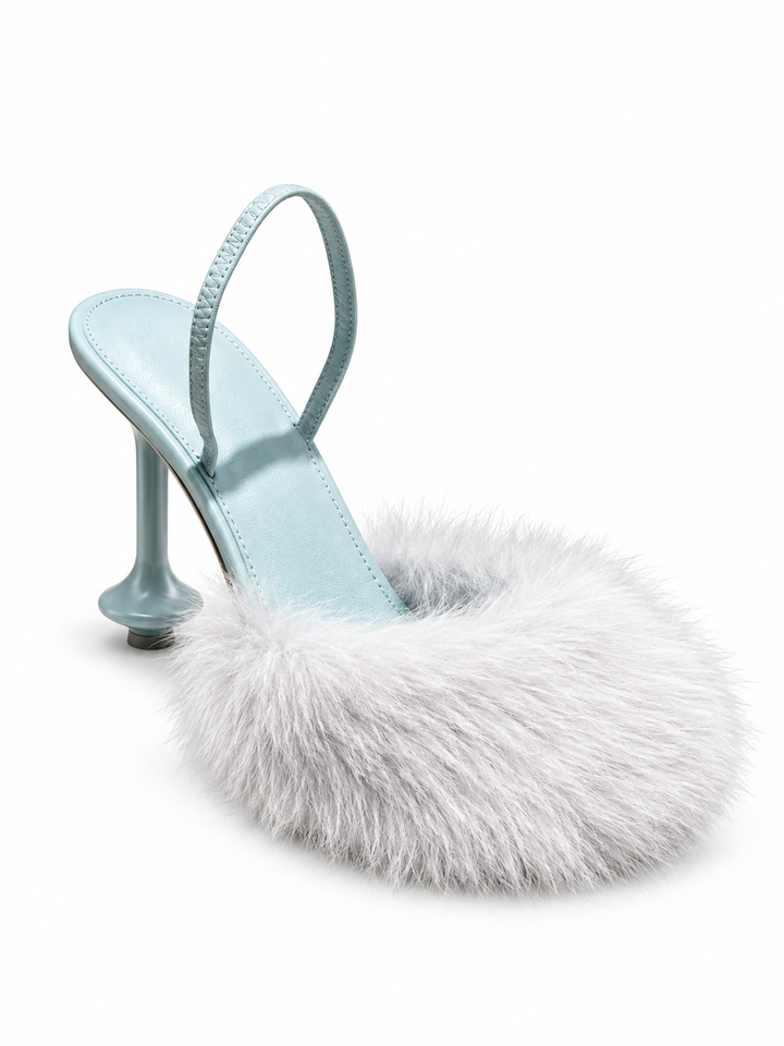 ZUOTI FUR HIGH HEEL SANDALS