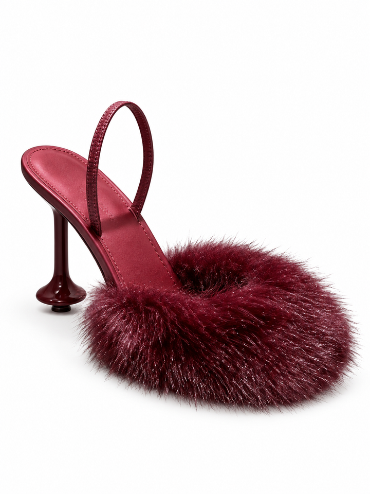 ZUOTI FUR HIGH HEEL SANDALS