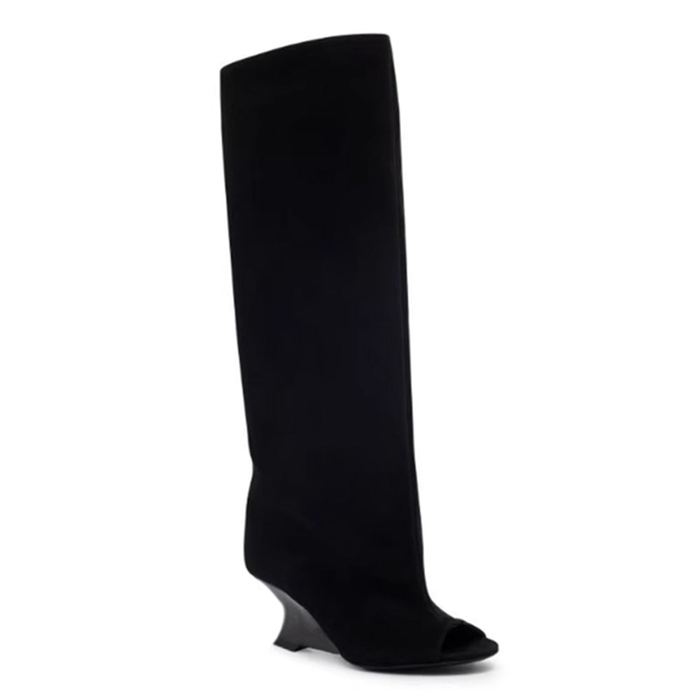 FLECI Sculptured Heel Knee High Boots - 9 CM