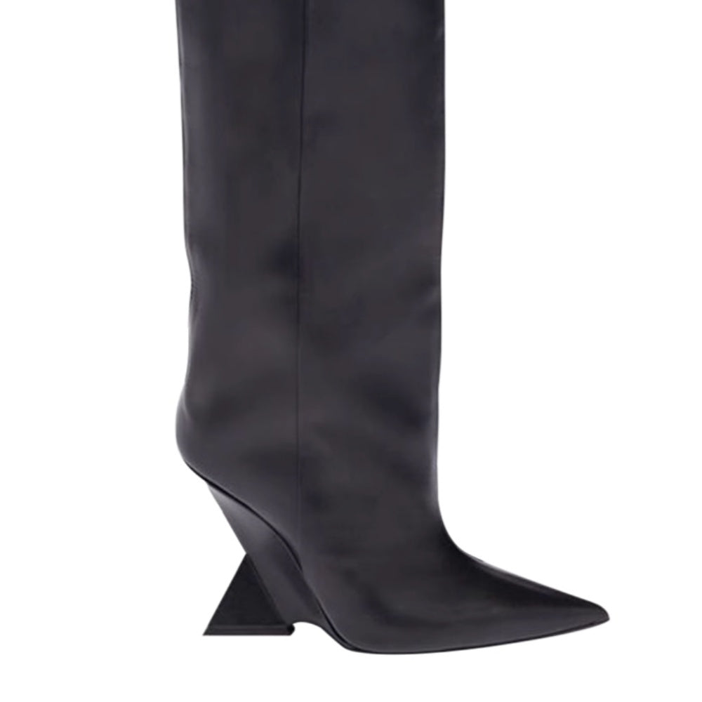 CHENS Sculptured Heel Knee High Boots