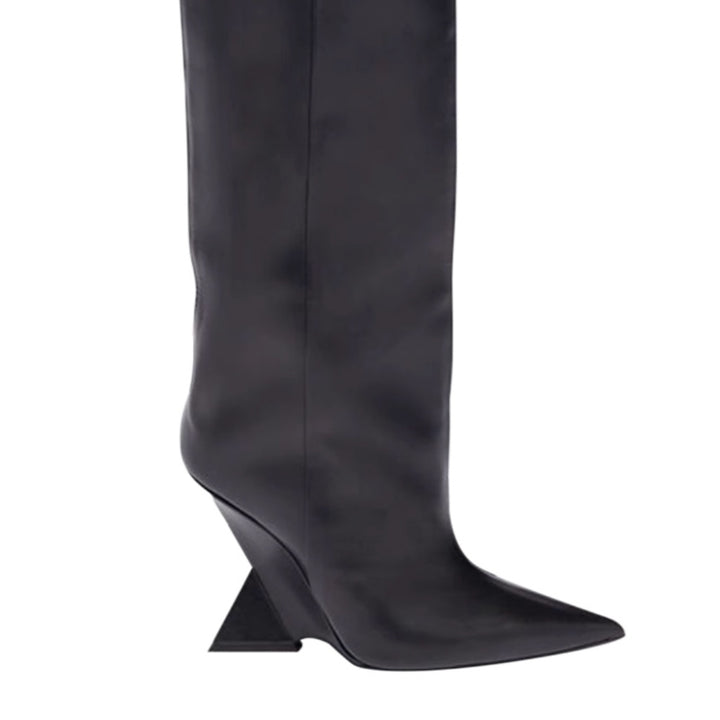 CHENS Sculptured Heel Knee High Boots