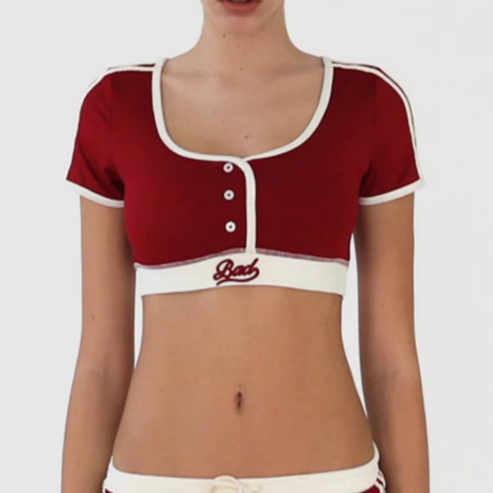 LAMIX Short Sleeves Cropped Top