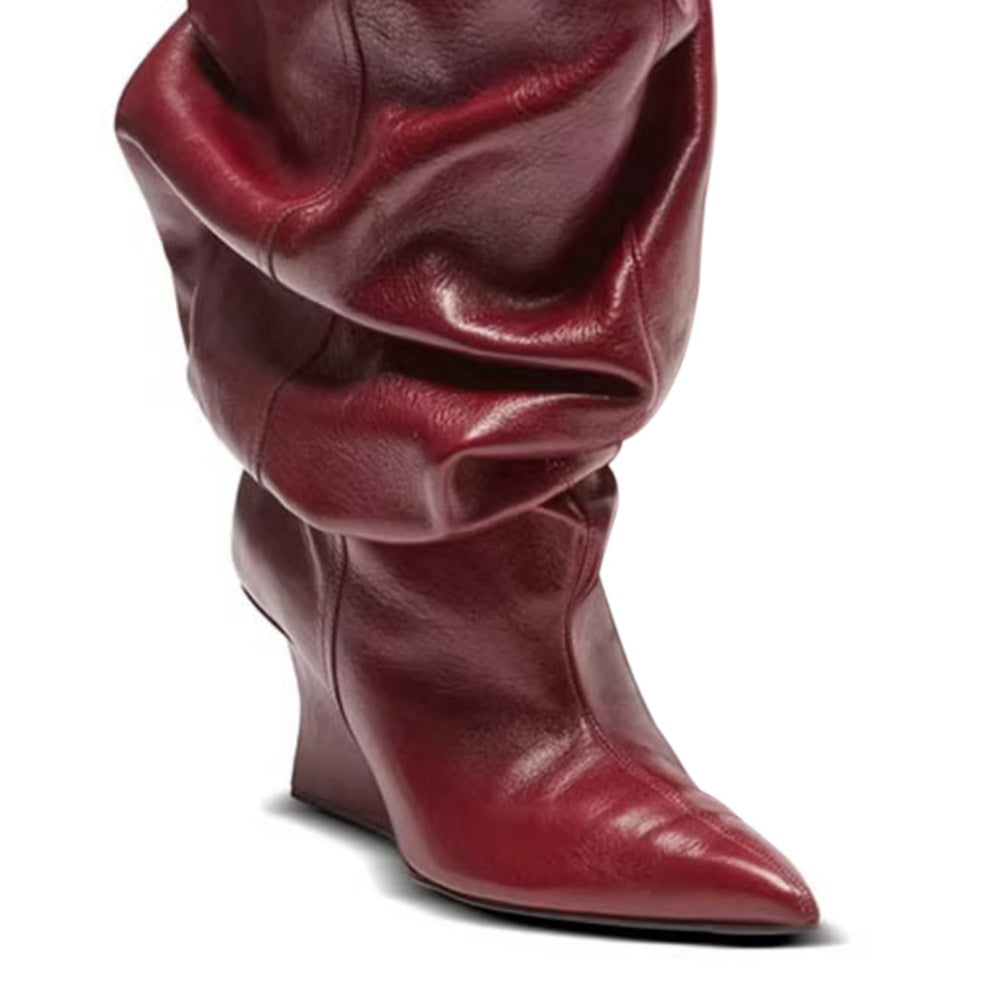 PGJTX Wedged Heel Ankle Boots