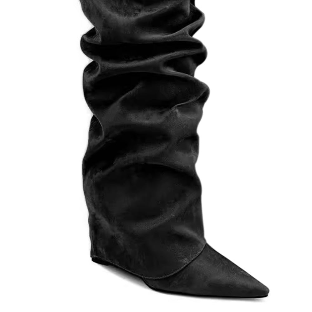 ZJXDM Wedged Heel Knee High Boots - 10.5cm