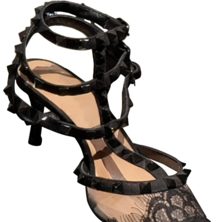 BOTOU Studded Stiletto Heel Sandals - 5cm