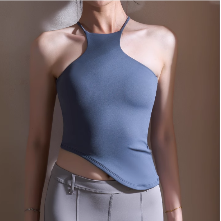 LEDAC Yoga Pilates Asymmetric Hem Fitted Sports Bra