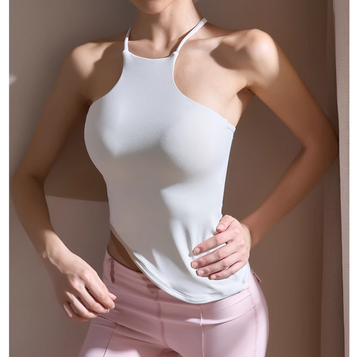LEDAC Yoga Pilates Asymmetric Hem Fitted Sports Bra